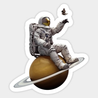 Visiting Saturn Sticker